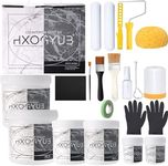 HXOGYUB White Marble Countertop Paint Kit(Including Epoxy Resin), Carrara White Epoxy Countertop Paint Kit, Cover Up to 35 SQ. FT., All-IN-ONE Set, For Marble, Granite, Formica, Laminate, Ceramic Tile etc.