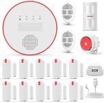 YISEELE Alarm System for Home Security, Wi-Fi Door Alarms for Safety with APP Alert (2.4GHz and 5GHz WiFi), Wireless 16-Piece kit: HUB, Door Sensors, Anti-pet PIR, Remotes, Work with Alexa