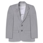 CAVIO Boys Grey Regular Fit Solid Cotton Blazer and T-Shirt