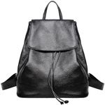 BOYATU Genuine Leather Backpack Purse for Women Fashion Anti-Theft Travel Bag Black