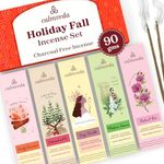 Calmveda Happy Home Incense Sticks Gift- (5 Variants 60 Scented Sticks) Charcoal Free Insence-Sticks Made from Upcycled Flowers | Comforting Seasonal Scents Like Vanilla Cake Balsam Cedar