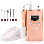 M GEM - Professional Brushless 35k RPM Nail Drill E-File - 3 Adjustable RPM Zones, Forward/Reverse, Long Battery Life - Salon-Grade Nail Care Tool (Metallic Rose Gold)