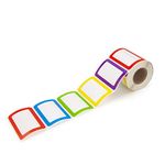 L LIKED 500 Stickers - Colors Plain Name tag Labels with Perforated Line for School Office Home (Blank - 500 Labels)