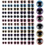 Eshylala 120 Pieces Glitter Plastic Safety Eyes 12mm 14 mm 16mm18mm 20mm Colorful Round Craft Doll Eyes with Washers Glitter Craft Eyes for Doll Bear Plush Animal and DIY Craft Making