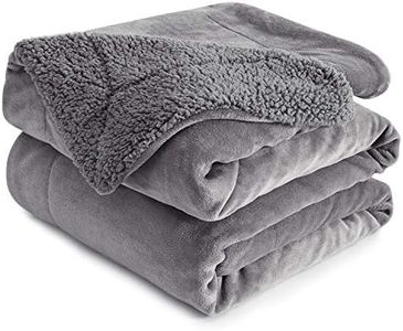 Anjee Sherpa Fleece Throw Blanket, 230 x 274cm Double-Sided Super Soft Reversible Sofa Chair Couch Blanket, Winter Warm Cozy Flannel Throw, Lightweight Home Decoration, Grey for King Size Bed