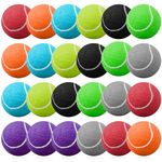 24 Pcs Tennis Balls Bulk Standard Tennis Training Ball Tennis Practice Balls PET Dog Playing Balls Tennis Accessories for Beginner Practice Training Sports, 8 Colors