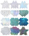 Tripetals Glitters Pasties Nipple Covers Stickers for Women Rave Party 12 Pairs Disposable Sticky Breast Petals Multi Design - Blue and Silver