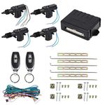 AUXMART Power Central Locking System for 4 Doors, Universal Keyless Entry Car Kit with Remote Control Conversion