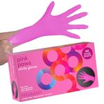 FRAMAR Pink Nitrile Gloves xl – xl Disposable Gloves, Cleaning Gloves, Plastic Gloves Disposable Food Safe, Latex Free Gloves, Gants Jetables, Rubber Gloves, Non Latex Gloves, Non Vinyl Gloves – 100p