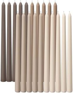 Viyffo 12 Inch Brown Taper Candles Set of 20 Unscented Smokeless Long Tall Tapered Candle for Candlesticks Sticks Wedding Home Decor Dinner