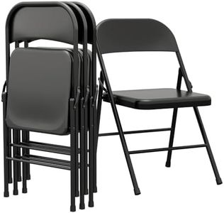 GAOMON Folding Chairs Set of 6 Black Chairs Metal Chairs and Hold Up to 350 Pounds Foldable Chairs for Outside & Indoor