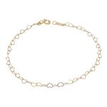 Heart Chain Bracelet, Chain Link Bracelet for Women, Gold Heart Bracelet, Layering Bracelets, 14K Gold Filled Bracelet