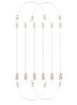 VRONZO Kaan Chain Transparent Stretchable Rubber Gold Colored Earchain | Champaswaralu for Women and Girls | Invisible Ear Chain for Women | Ear Chain for Heavy Earrings (PAIR OF 5)