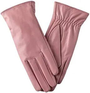 FEIQIAOSH Winter Leather Gloves for Women, Cashmere Lined Touchscreen Gloves for Texting, Premium Soft Sheepskin Warm Glove