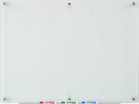 Audio-Visual Direct Frosted Glass Dry-Erase Board Set - 90 cm x 120 cm - Includes Hardware & Marker Tray (Non-Magnetic)