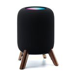 Real wood stand for Homepod 2nd gen (2023 released), wooden holder with metal frame for better sound,sturdy stable Mount with anti-slip protects apple home pod 2nd smart speaker (Walnut)