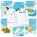 Dvbonike 24Pcs Polar Animals Activity Books for Kids Bulk Winter Mini Fun Games Coloring Book Party Favors Penguin Goodie Bags Stuffers for Christmas Birthday Classroom School Rewards Supplies