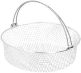 Air Fryer Basket for Oven, Stainless Steel Fry Mesh Basket with Handle for French Fries, Fried Chicken, Round Air Fryer Rack Replacement, Air Fryer Shelf, Airfryer Accessories