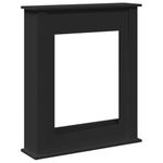 vidaXL Fireplace Surround - Black Engineered Wood/Electric Flames - 75 x 20 x 87.5 cm - Functional Shelf - Easy Maintenance