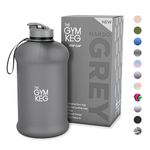 The Gym Keg Official Sports 2L Water Bottle (2.2 L) Insulated Sleeve - Carry Handle - Fitness, Exercise, Large Gym 2 litre Water Bottle - 40% Thicker Plastic