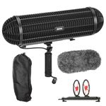 BOYA BY-WS1000 Microphone Blimp Windshield Integrated XLR Cable Wind & Vibration Protection System for Shotgun Microphones with Shock Mount Furry Deadcat Windscreen & Grip Handle