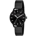 Carlington Metal Women Analog Ladies Wrist Watch With Mesh Strap - Ct 2007 Black
