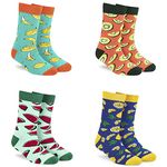 DYNAMOCKS Men's and Women's Combed Cotton Crew Length Socks (Pack of 4) (Multicolour, Free Size)