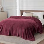 Bedsure Fleece Blanket King Size for Bed - Soft Cosy Fluffy Throw Blankets, Warm Large Throws for Audlts, Burgundy Red, 270x230 cm