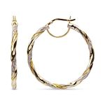 LeCalla 925 Sterling Silver Earring Hoops Jewelry 14K Gold-Plated Two-Tone Light-Weight Italian Design Large Hoop Earrings for Women - 45MM