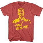 A&E Designs Rocky T-Shirt Ivan Drago I Must Break You Red Heather Tee, Large