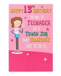 UK Greetings 13th Birthday Card for Her/Friend - Funny Lazy Teen Design