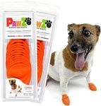PawZ Rubber Dog Boots for Small Dogs, X-Small, Orange - 24 Total (2 Packs of 12) - All-Weather, Waterproof, Anti-Slip Dog Socks