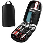 Bakecat Camping Cooking Utensils Set, 9Pcs Camping Kitchen Utensils Organizer Travel Set, Black