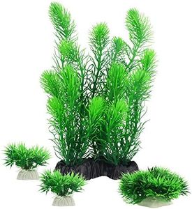 MyLifeUNIT Aquarium Plants, Artificial Aquarium Decorations for Fish Tank Decor, Pack of 4