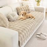 Royhom Couch Cover for Dogs, Sofa Covers 2/3 Seater, Pet Couch Protector for Dogs, Pet Blanket for Sofa Washable (Khaki, 35.4 x 63 Inch)