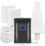 Cell Phone Booster for Home & Multi-Room, Cell Phone Signal Booster with 2 Indoor Panel Antennas for Band 66/2/4/5/12/17/13/25,Up to 8000 Sq.Ft,Boost 4G 5G LTE Data for All U.S. Carriers, FCC Approved