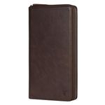 TORRO Family Travel Wallet – Premium Leather Travel Organiser/Family Passport Holder Travel Wallet for 4 Passports (Dark Brown)