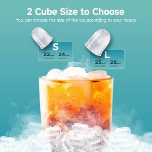 EUHOMY Countertop Ice Maker – 9 Cubes in 6 Mins, 2 Sizes, 12kg/24h, Red