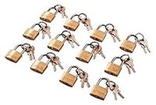 Amtech T0790 Brass Small Padlocks with Keys for Luggage, lockers, Toolboxes, Cupboards, & Sports Bags, 20mm, 12-Piece