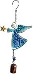 MrMrKura Angel Wind Chime, Angel Wind Chimes for Outside, Memorial Wind Chime, Wind Chimes Outdoor, Sympathy Wind Bell, Angel Gifts for Women Christmas Decorations (Blue)