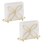 Napkin Holder Stainless Steel Napkin Holder for Table Metal Serviette Holder Napkin Organizer Stand Set of 2, Gold