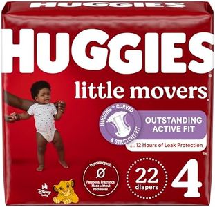 Huggies Size 4 Diapers, Little Movers Baby Diapers, Size 4 (22-37 lbs), 22 Count (Packaging May Vary)