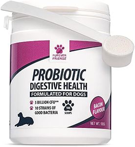Dog Probiotic Powder – Bacon Flavour Probiotic for Dogs – Dog Digestive Supplements w/No Gluten or Dairy – Mix-In Powdered Probiotics for Dogs Powder by Furever Friendz
