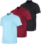 Real Essentials 3 Pack: Mens Big & Tall Polo Shirt Quick Dry Fit Active Polo Shirts for Men Front Pocket Short Sleeve Button Collared Tees Tops Golf Tennis Heavy King Size Clothes - Set 3, 3X