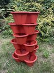 6 x Trio Stacking Planter Strawberry Flower Herb Stackable Garden Plant Pot