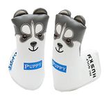 Husky Golf Club Driver Fairway Wood Hybrid Blade Mallet Putter Head Cover Funny Synthetic Leather Cartoon Animals Headcovers Protector (Blade Putter Headcover)