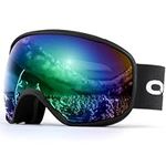 Odoland OTG Ski Goggles with Anti-fog, Anti-glare Lens UV400 Protection Adult Snow Goggles, Double Spherical Goggles for Skiing Skating Snowmobiles and Snowboards Suit Men and Women B