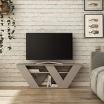 HOCUS PICUS Hocuspicus Modern TV Stand for Living Room up to 50 Inches - 110 x 30 x 40 cm - Easy to assemble and clean (Light Mocha)