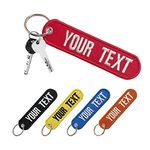 Personalized keychain, Custom Embroidery Your text on the keychain, Double Sided Key Tag For Men's/Motorcycles/Scooters/Cars