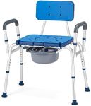 GreenChief 3 in 1 Bariatric Bedside Commode 700LBS, Heavy Duty Commode Chair with Extra Wide Seat Opening, Bedside Toilet Chair Potty Chair for Elderly and Disabled